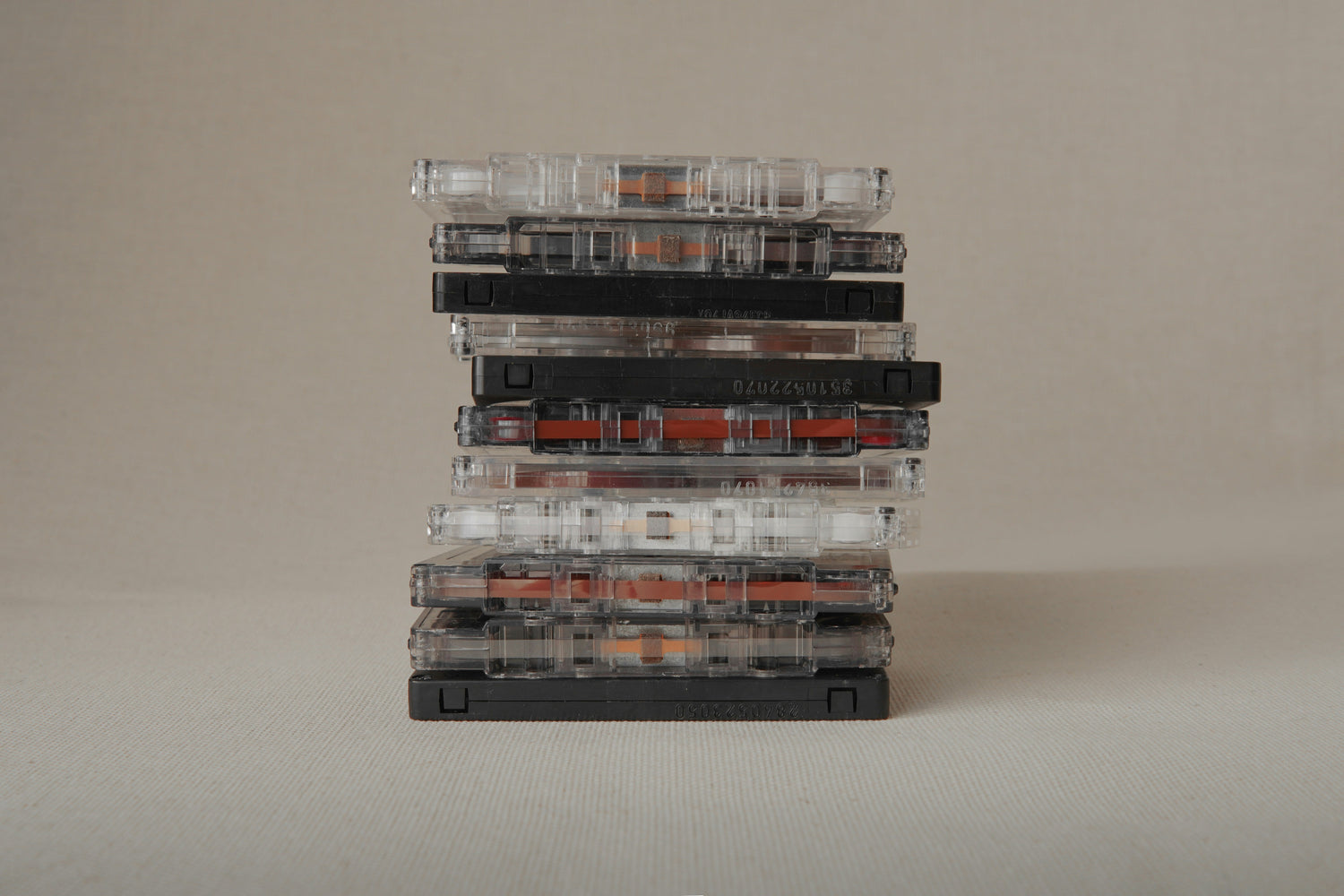 stack of cassettes