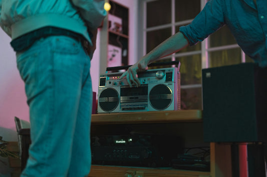 cassette deck being used 