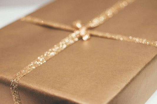 golden gift with golden ribbon